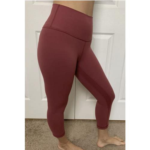 Lululemon Size 10 Align HR Crop 21 Mulled Wine Mlwi Pant Buttery Nulu Hi Rise
