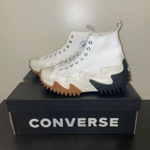 Converse Men`s Run Star Motion Hi 171546C White Black and Gum Shoes Size 8.5