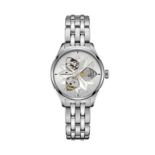 Hamilton Jazzmaster Viewmatic Open Heart Lady Women`s Watch H32115191 - Silver Face, Silver Dial, Silver Band
