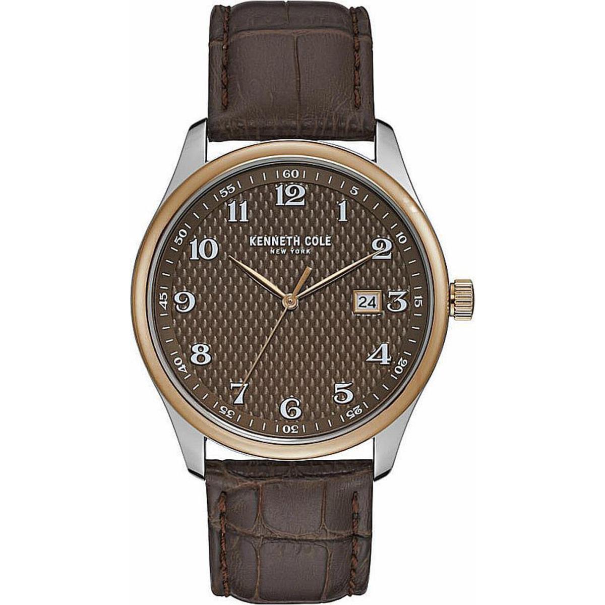 Kenneth New York Cole York KC50841009 Men`s Analog Watch Brown Leather Strap
