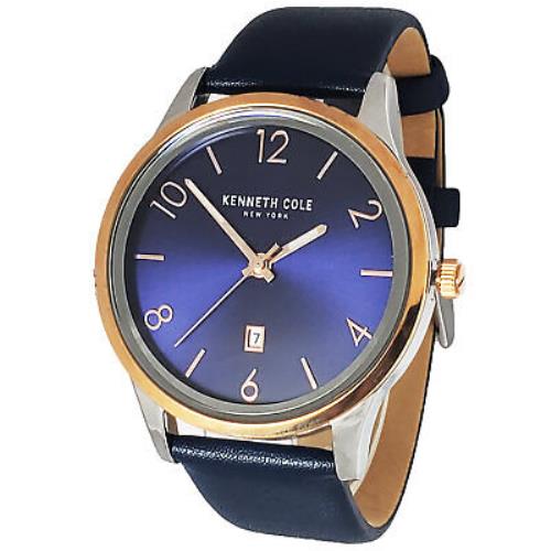 Kenneth New York Cole York KC50882004 Men`s Analog Watch Blue Leather Strap