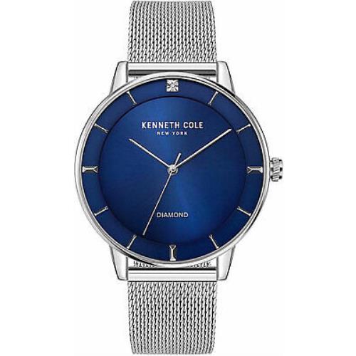Kenneth New York Cole York KC50857003A Diamond Men`s Blue Analog Watch Steel Bracelet
