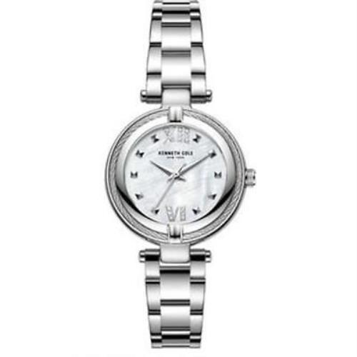 Women`s Kenneth Cole Classic Mother of Pearl Crystallized Steel Watch KC51052003