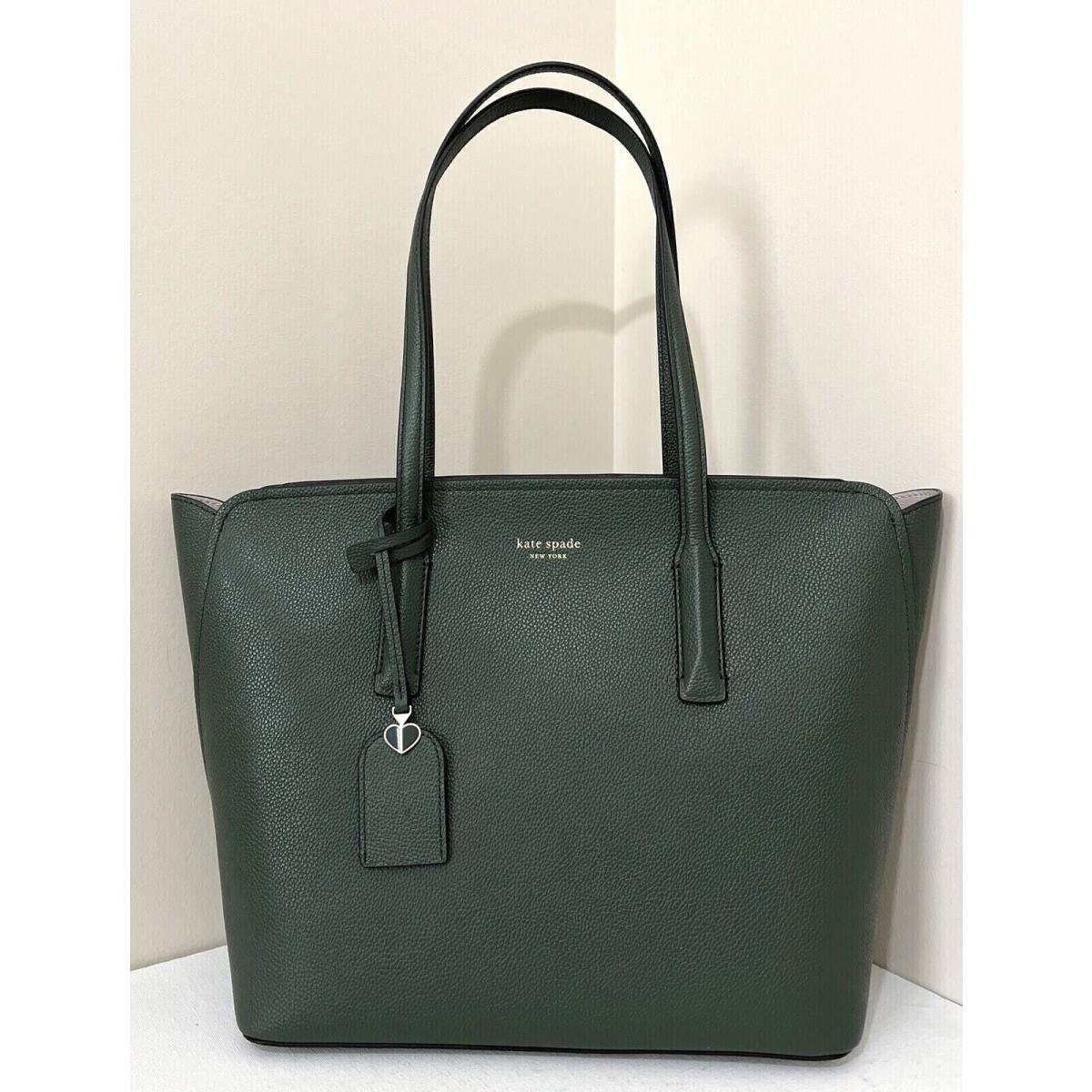 Kate Spade Margaux Pine Grove Medium Leather Tote PXRUA229 Dark Green FS Y