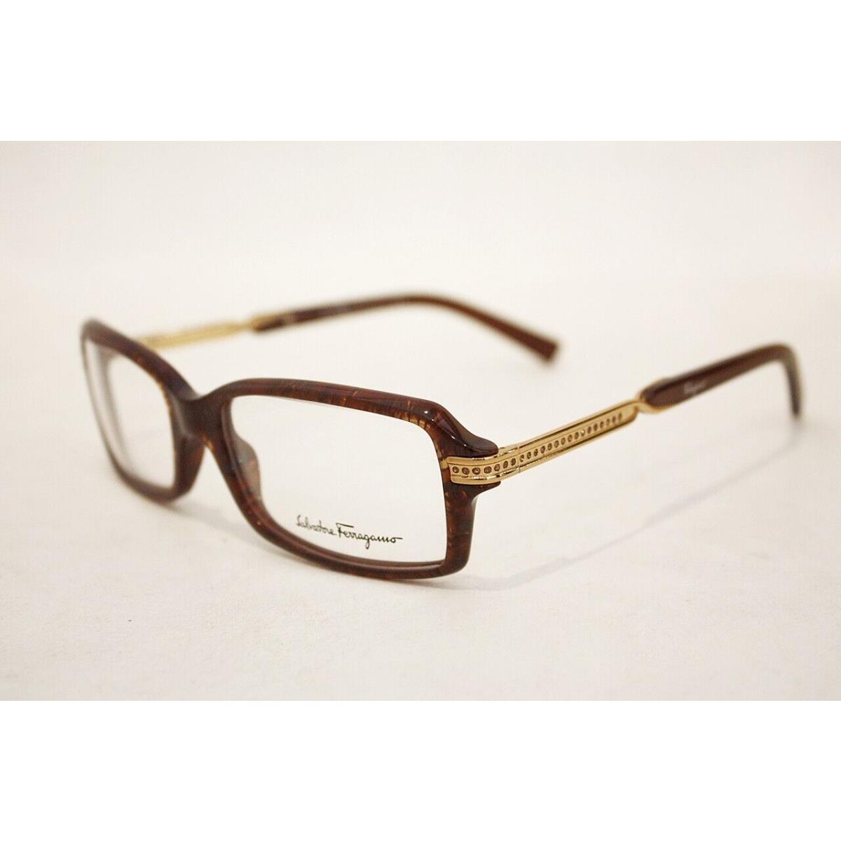 Salvatore Ferragamo 2665B Eyeglasses Frame 631 Brown Gold 51mm Women