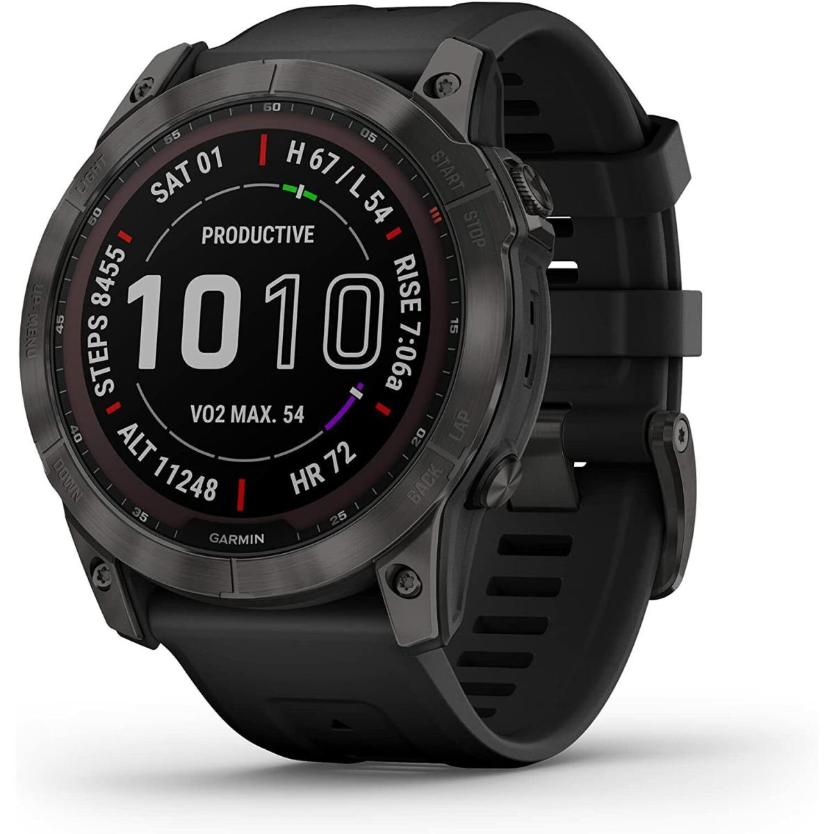 Garmin Fenix 7X Sapphire Solar Carbon Gray Dlc Titanium Black Band 010-02541-10 - Carbon Gray