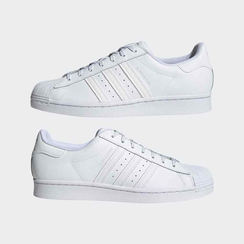 Adidas Superstar H00201 Men`s Cloud White Leather Sneaker Athletic Shoes HS971