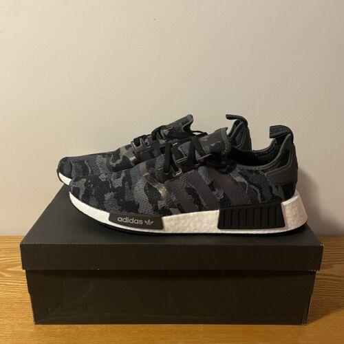Adidas Men`s Originals NMD_R1 GV8797 Grey Camo Black White Shoes Sizes 7-11.5