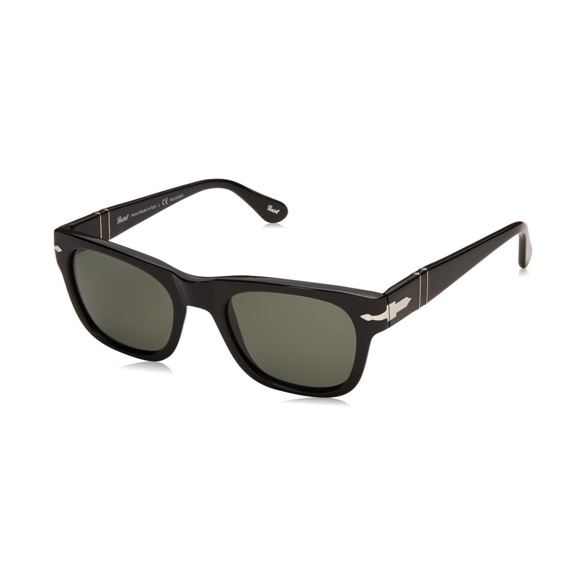 Persol Po3269s Square Sunglasses Black/green Polarized 52 Millimeters