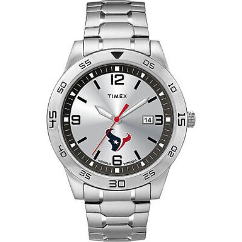 Timex Men`s Citation Texans Silver Analog Watch Timepiece Active Sports
