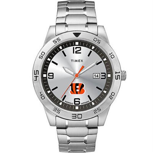 Timex Men`s Citation Bengals Silver Analog Watch Timepiece Active Sports