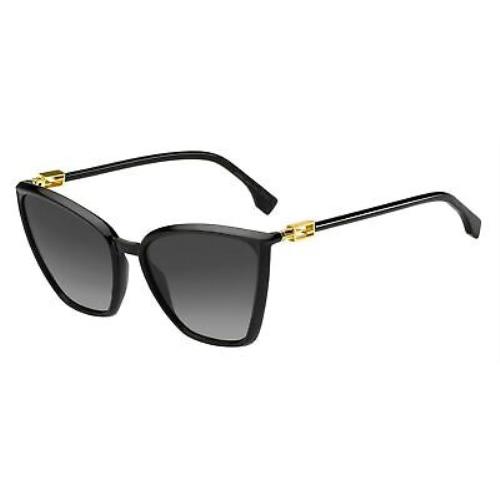 Womens Fendi Baguette FF0459S Black Frame Gradient Gray Lens Sunglasses
