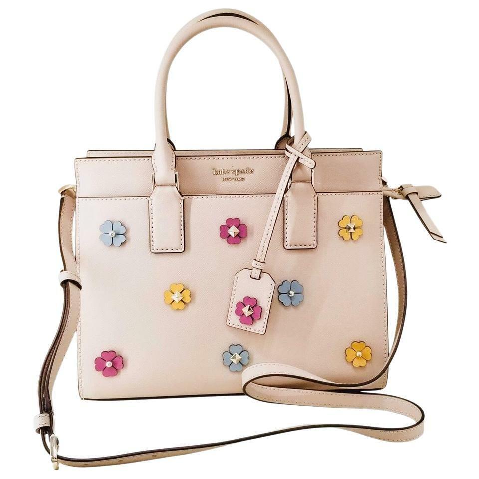 Kate Spade Medium Satchel WKRU5985 Cameron Spade Flower Applique Warmbeige 272