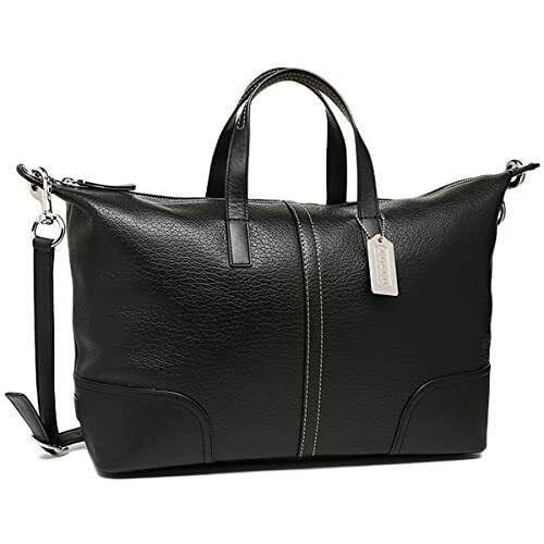 Coach F31663 Sv/bk Hadley Luxe Grain Black Pebbled Leather Satchel