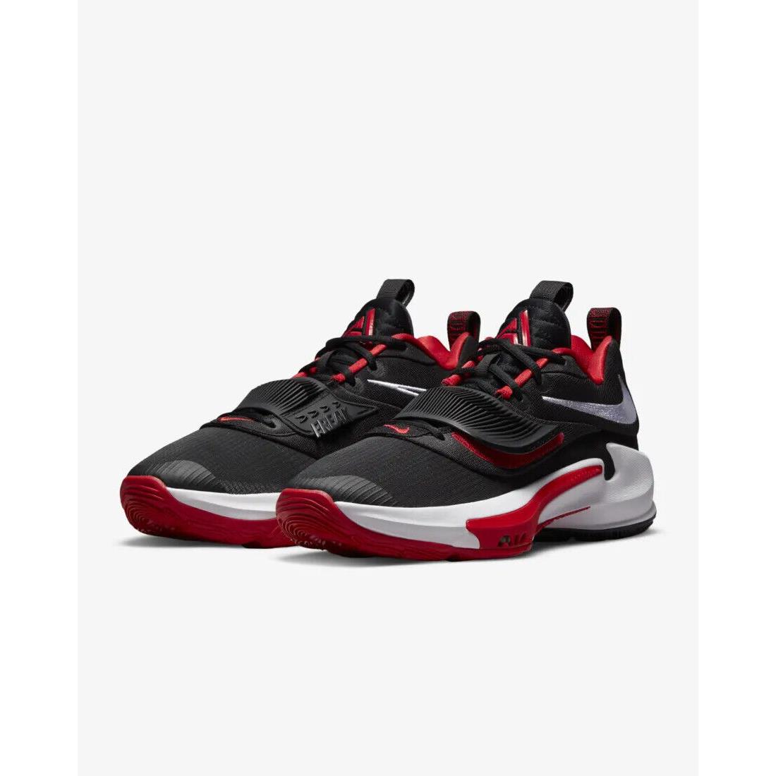 Men`s Nike Zoom Freak 3 Basketball Shoes Size 10.5 Black Red White