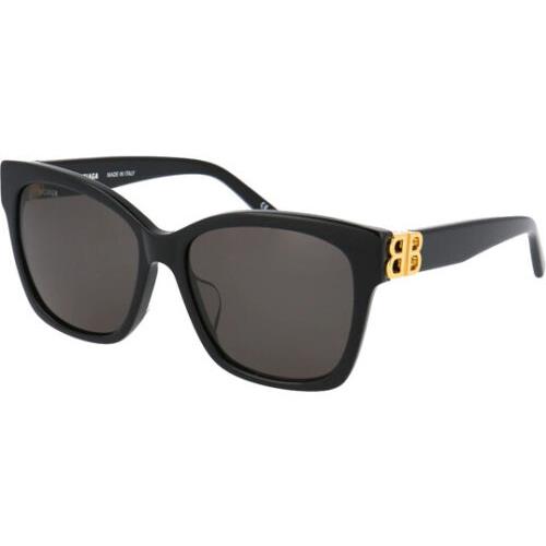 Balenciaga Women`s Black Squared Cat Eye Sunglasses - BB0102SA 001 57 - Italy