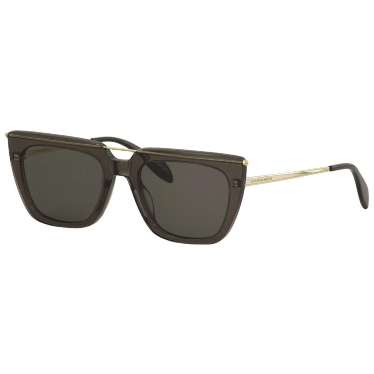 Alexander Mcqueen AM0169S Transparent Dark Grey/light Gold Sunglasses 54 mm