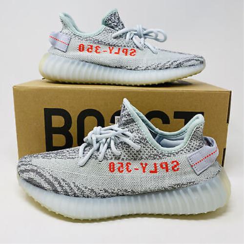 Adidas Mens Yeezy Boost 350 V2 Blue Tint Gray Lace Up Running Shoes Size 6.5
