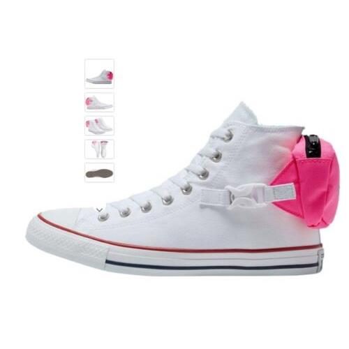 White Converse Chuck Taylor All Star Buckle Up Hi Shoes Unisex
