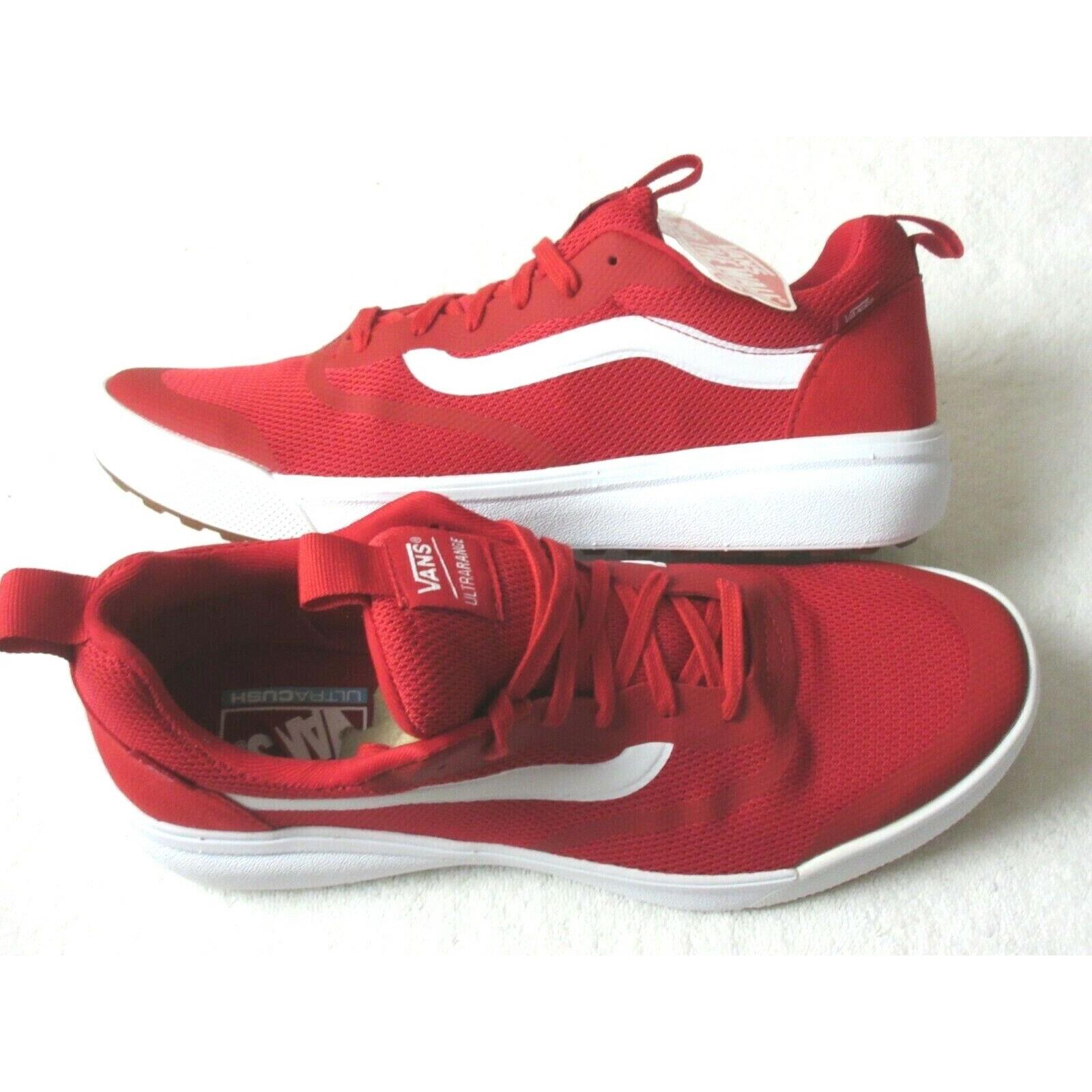Vans Men`s Ultrarange Rapidweld Racing Red True White Skate Shoes Size 12