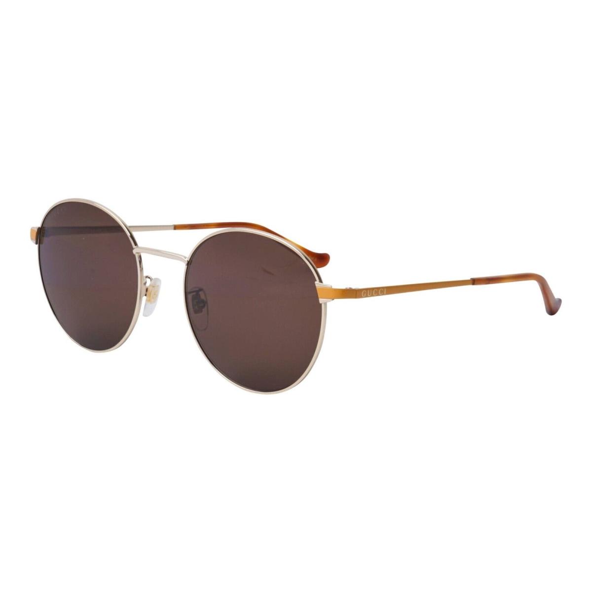 Gucci GG0574SK 004 Gold Orange/brown Round Sunglasses- Asian Fit