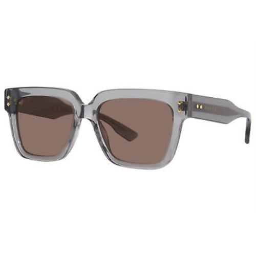 Gucci GG1084S 004 Sunglasses Men`s Grey/brown Lenses Square Shape 54mm
