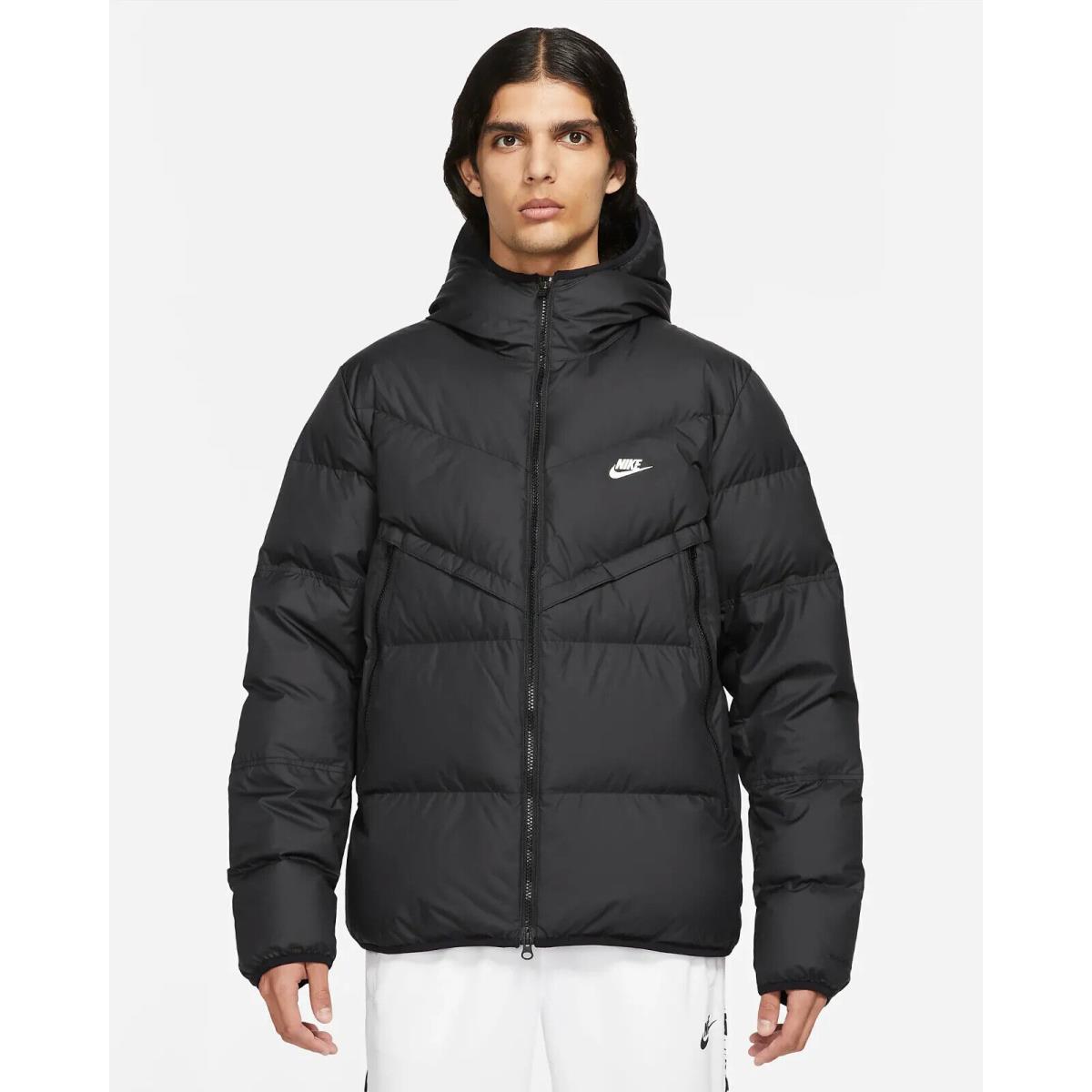 Nike Men`s Storm Fit Full-zip Hooded Down Filled Black XL