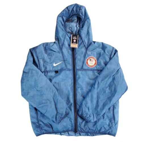 Nike Team Usa Medal Stand Olympic Full-zip Blue Jacket Men`s Size XL