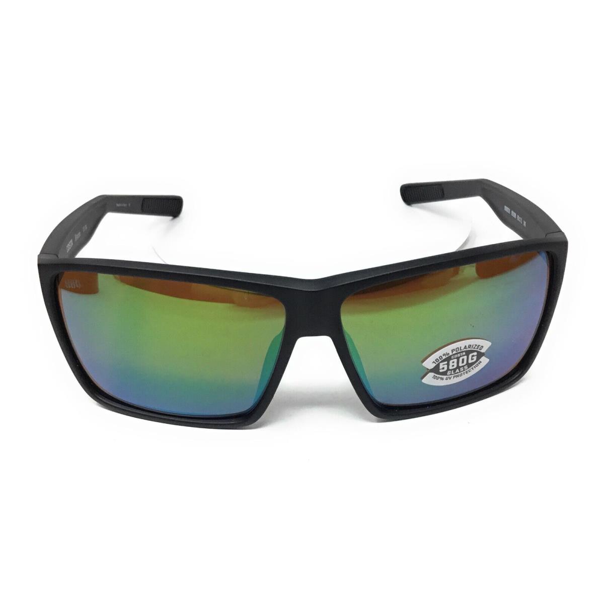 Costa Del Mar Rincon Men`s Green Mirror Polarized Sunglasses 6S9018 901836 63-11 - Frame: Black, Lens: Green