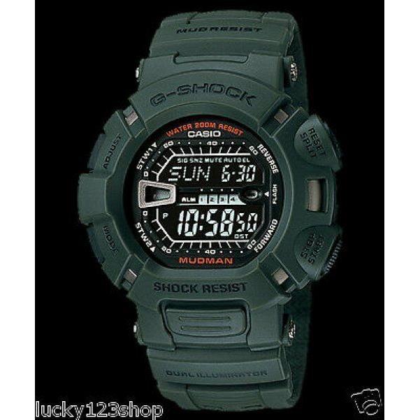 G-9000-3V Green G-shock Men`s Watch Casio 200M Resin Band Sport Mudman