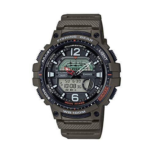 Casio Men`s Fisher Timer Quartz Watch with Resin Strap Green WSC-1250H-3AVCF