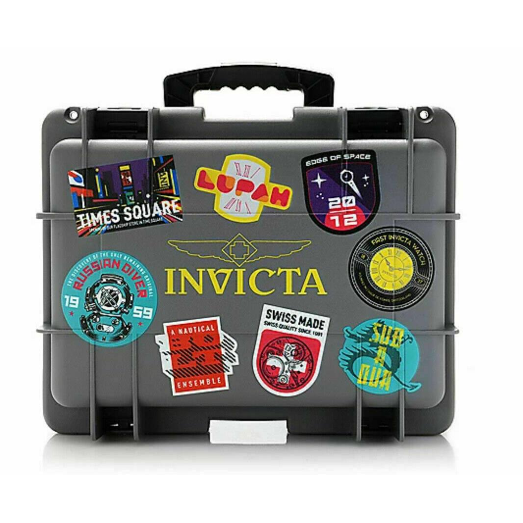 Invicta 3 Slot Gray Patch Work Watch Protector Dive Case - Gray