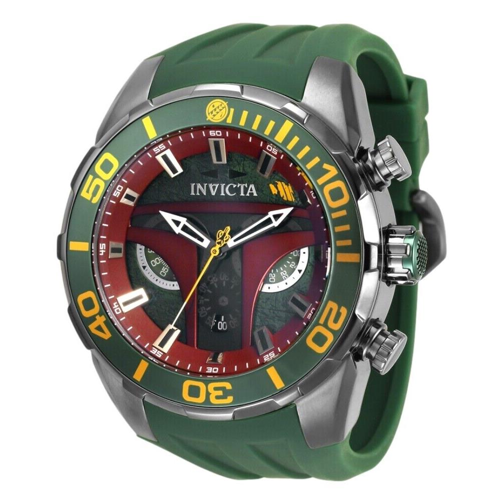 Invicta Star Wars Boba Fett Men`s 50mm Limited Edition Chronograph Watch 35051