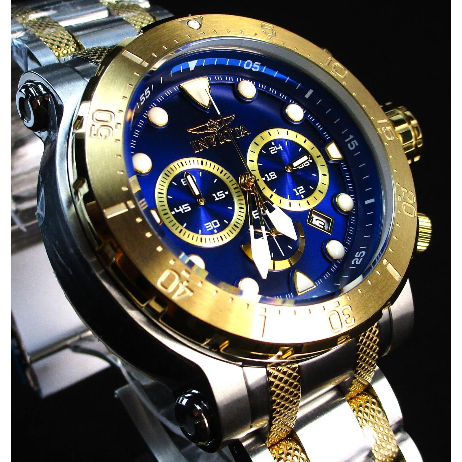 Invicta watch Coalition Forces - Blue Dial, Stainless Steel w/Gold Band, Gold Bezel