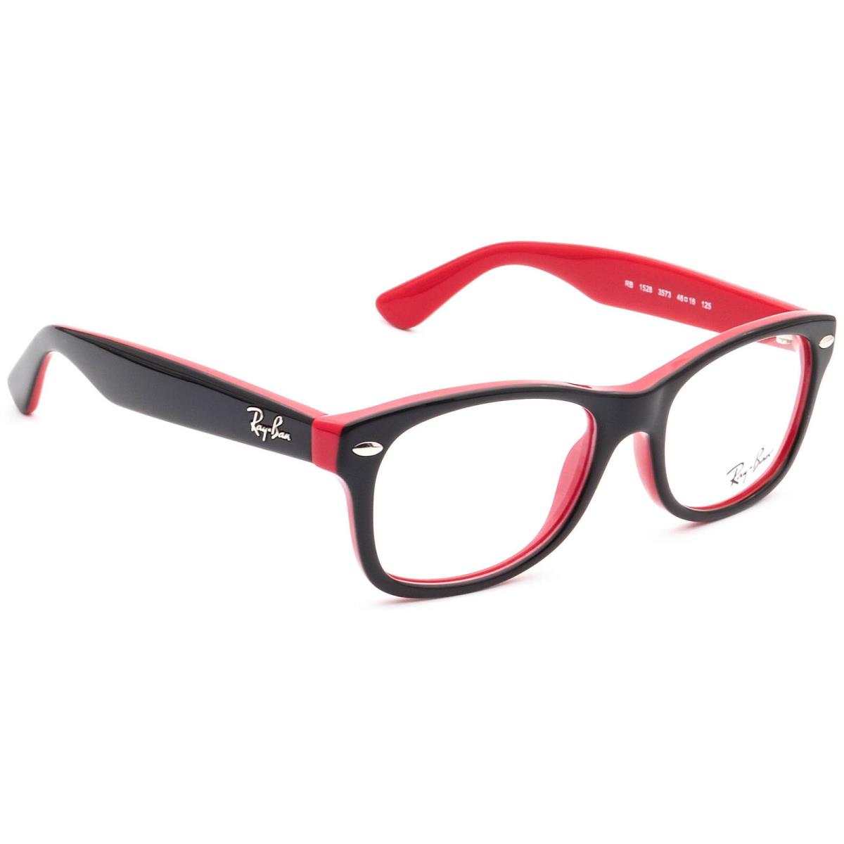 Ray-ban Kids` Eyeglasses RB 1528 3573 Black on Red Square Frame 46 16 125 - Black, Frame: Black on Red