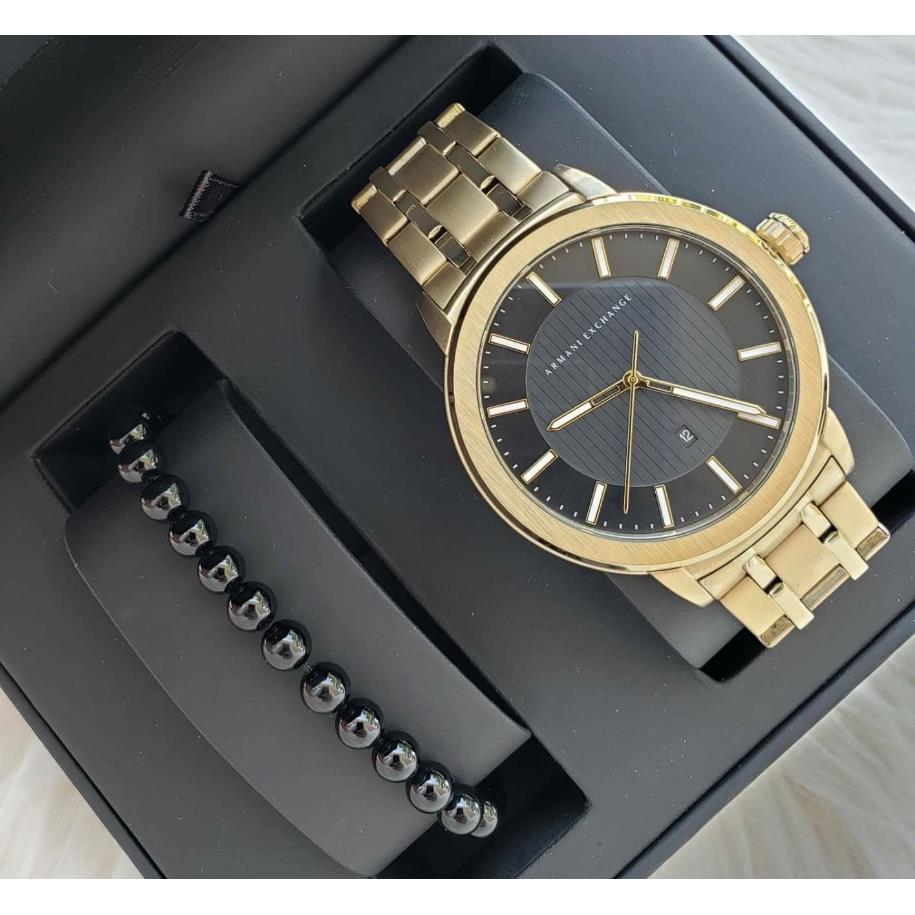 Armani Exchange watch  - Black Dial, Gold Band, Gold Bezel 0