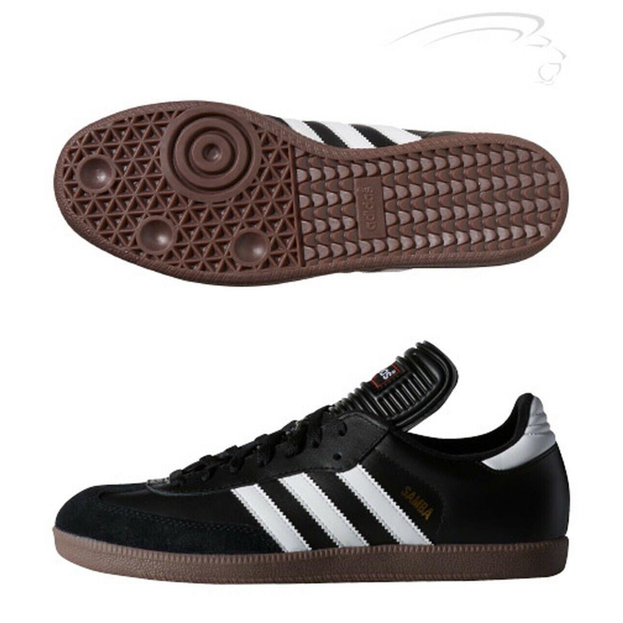 Men`s Adidas Samba Classic Indoor Soccer Shoes Core Black White Gold 034563