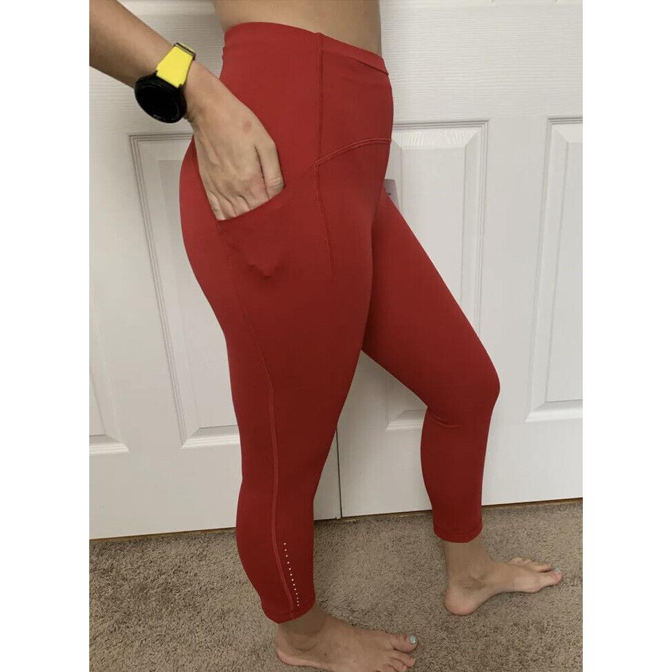 Lululemon Size 6 Swift Speed HR Crop 21 Red Dkrd Pant Luxtreme Hirise Run Yoga