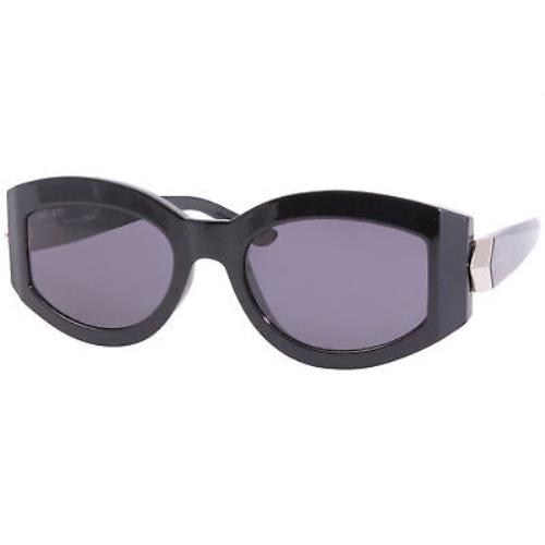 Jimmy Choo Robyn/s 807IR Sunglasses Women`s Black/grey Lenses Fashion Oval 52mm