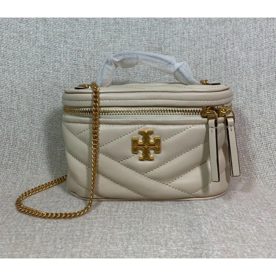 Tory Burch Cream Kira Chevron Mini Vanity Case/shoulder Bag