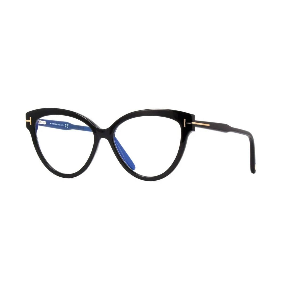 Tom Ford FT 5763-B Blue Block Shiny Black/blue Filter 001 Eyeglasses