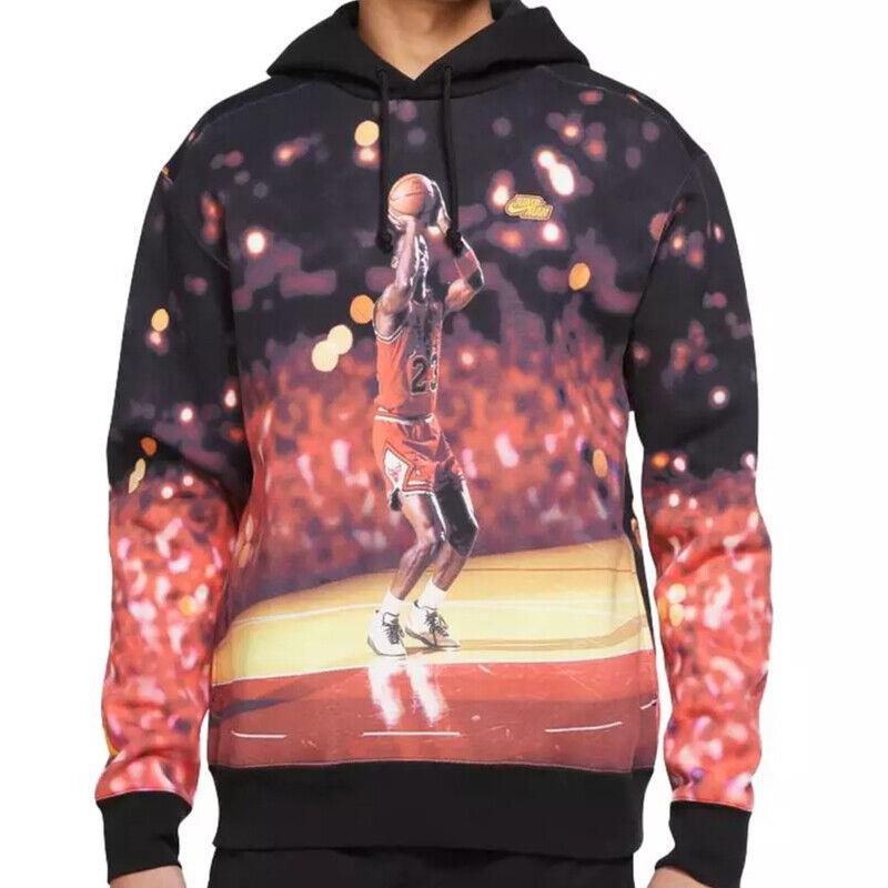 Nike Jordan Jumpman Energetic Allover Print Fleece Pullover Men`s Hoodie sz S-xl