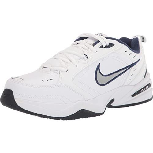 Nike Men`s Nike Air Monarch IV 4E Running Shoes -12 White / Metallic Silver-m