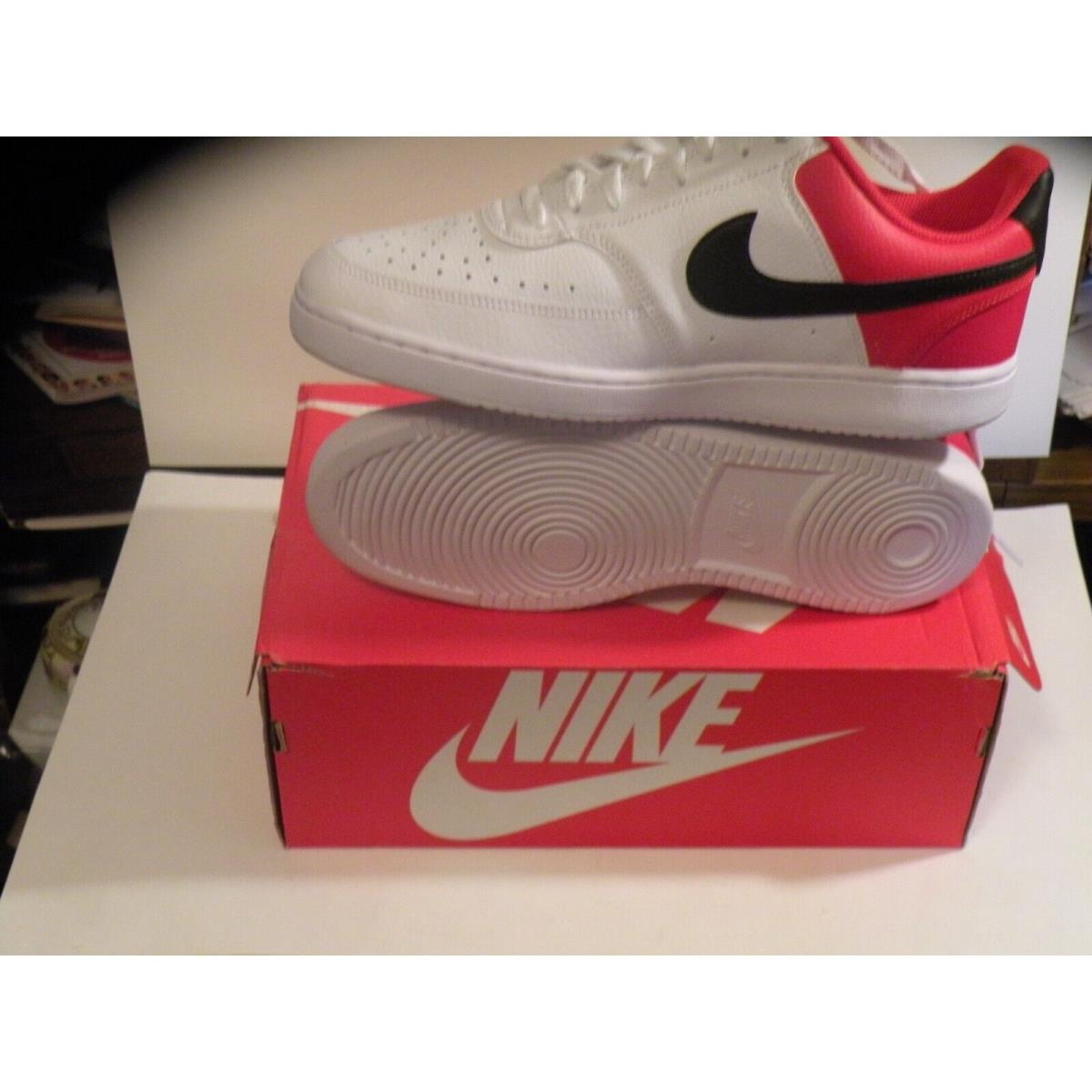 Nike Court Vision LO DH0851-100 White Red Shoes Size 11.5 with Box