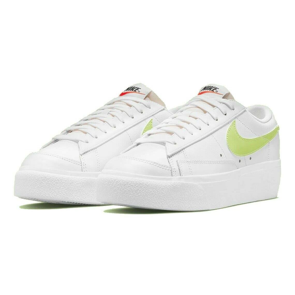 Nike Blazer Low Platform Womens Size 8 Sneaker Shoes DJ0292-102 White Lemon