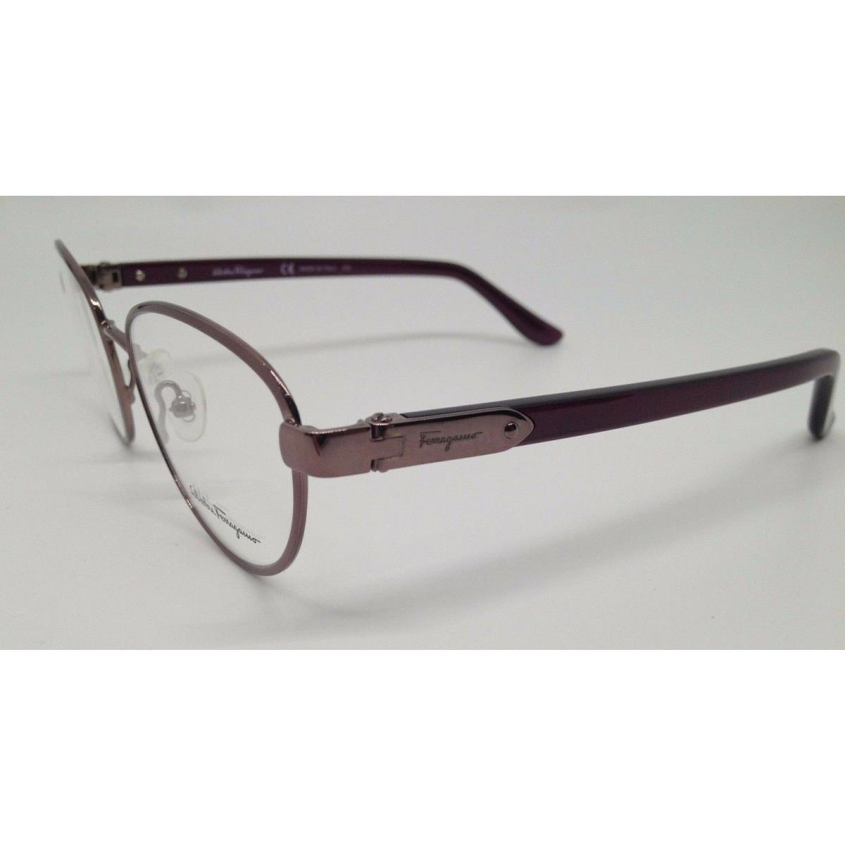 Salvatore Ferragamo SF2145 Rose Pink 606 Metal Eyeglasses Frame 52-18-140 Cateye