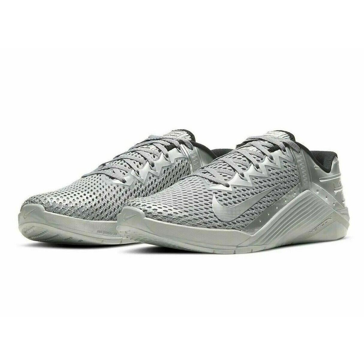 Nike Metcon 6 Prm Mens Size 9 Training Shoes DJ0766 001 Metallic Silver