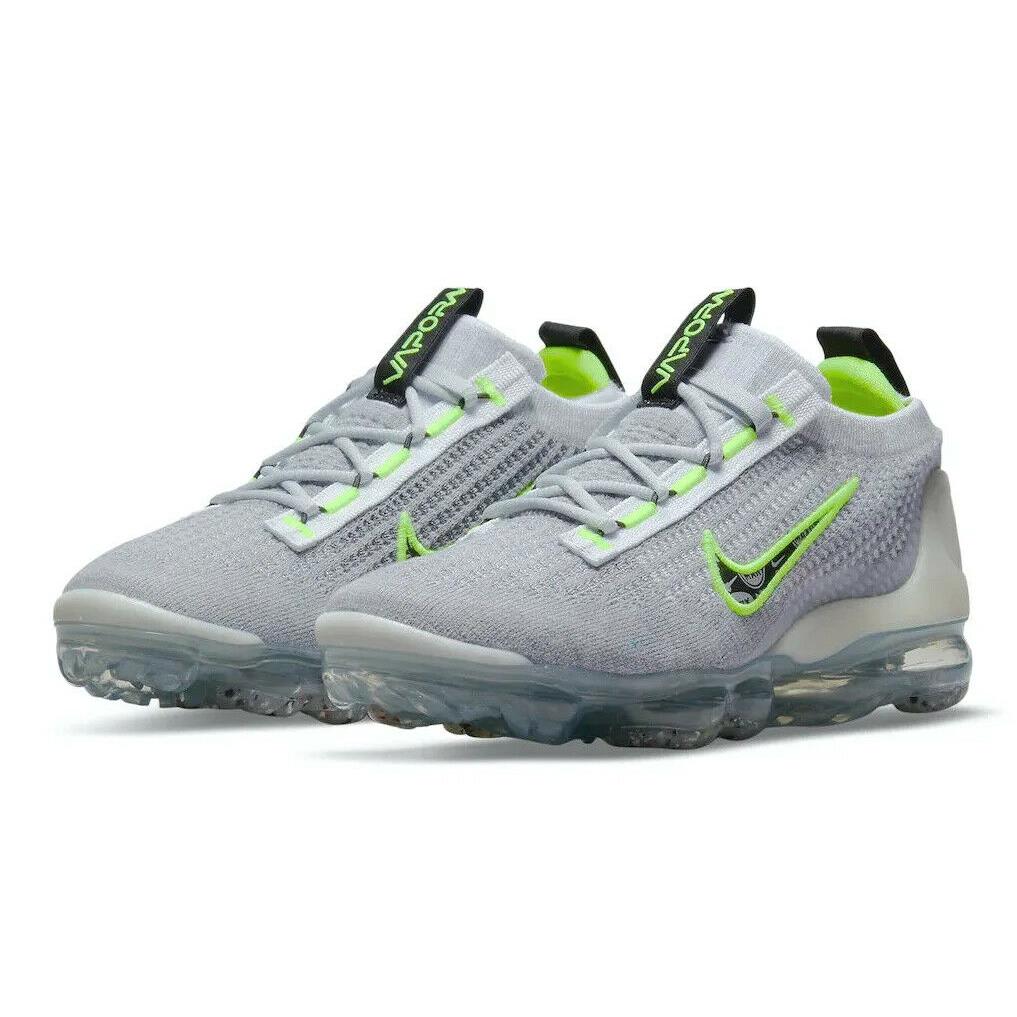 Nike Air Vapormax 2021 FK GS Size 6.5Y Sneaker Shoes DB1550 005 Grey Volt