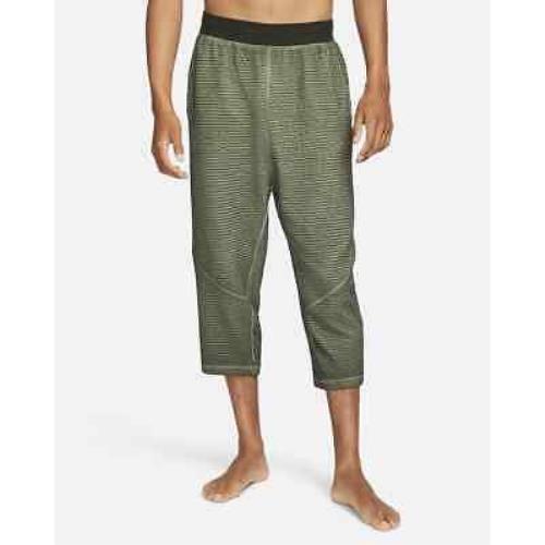 Nike Yoga Men`s 3/4-Length Pants Sequoia Green Size 4XL-TALL DD2178-355