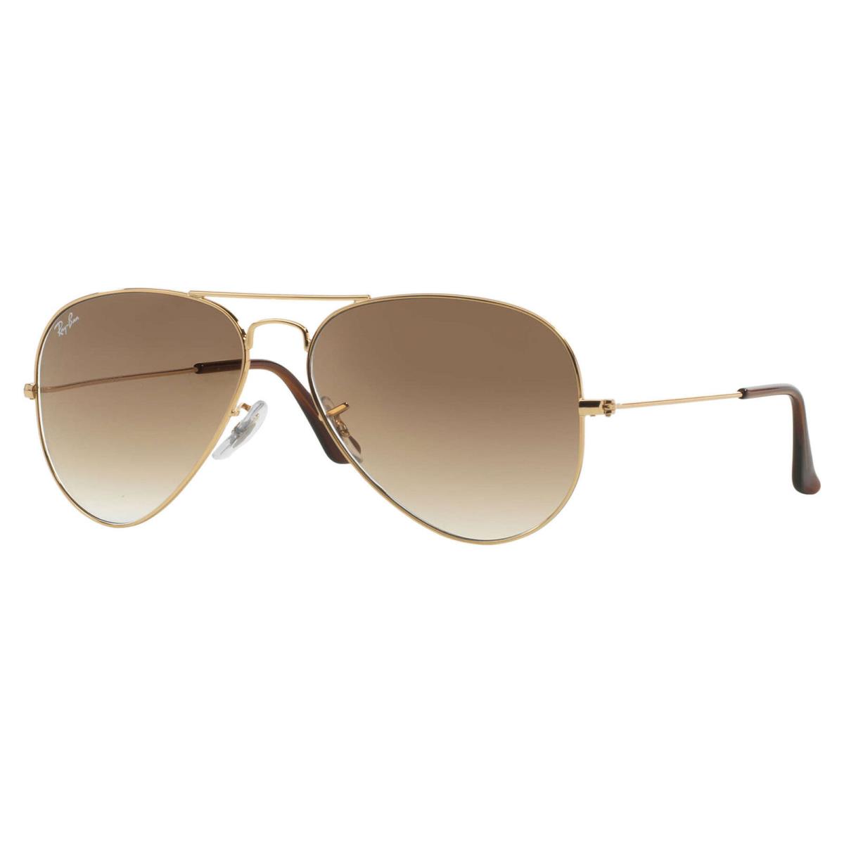 Ray-ban RB3025 Aviator Gradient Sunglasses Gold/ Light Brown Gradient 58mm